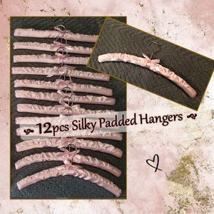 🎀 12pcs Silky Pink Padded Hangers- GORGEOUS!!